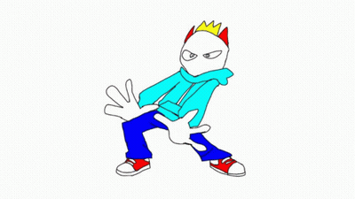 Cartoon Character With Crown And Blue Jacket GIF