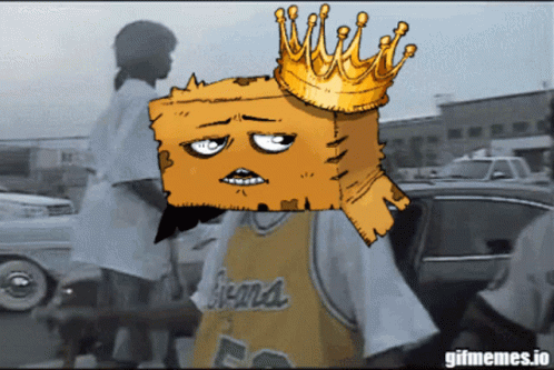 Cartoon Character With Crown And Jersey Sigma GIF
