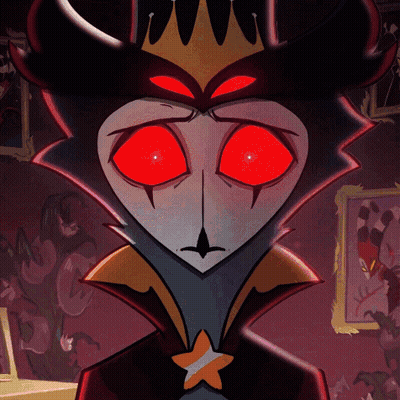 Cartoon Character With Crown And Red Eyes GIF