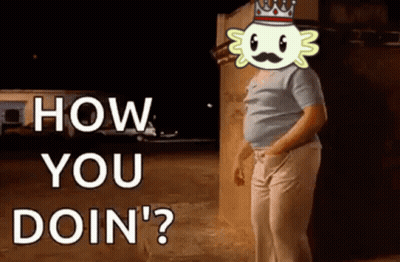 Cartoon Character With Crown Asks How You Doin GIF