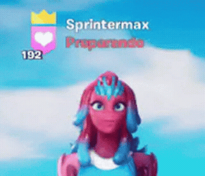 Cartoon Character With Crown In Blue Sky GIF