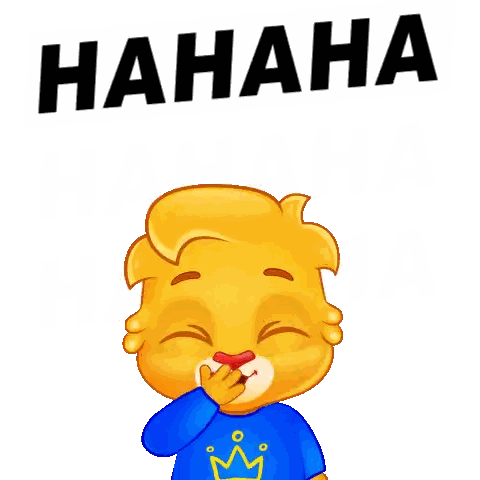 Cartoon Character With Crown Laughing Sticker