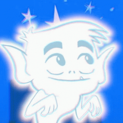 Cartoon Character With Crown Smiling Glowing In Dark GIF