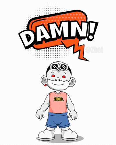 Cartoon Character With Damn Speech Bubble GIF