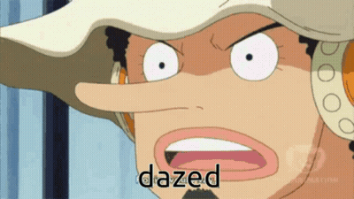 Cartoon Character With Dazed Written On Face GIF