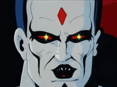 Cartoon Character With Diamond On Forehead And Glowing Eyes GIF