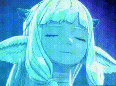 Cartoon Character With Eyes Closed And Wings GIF