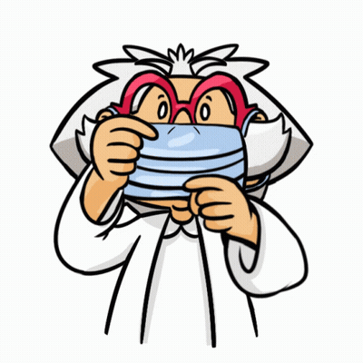 Cartoon Character With Face Mask And Glasses GIF