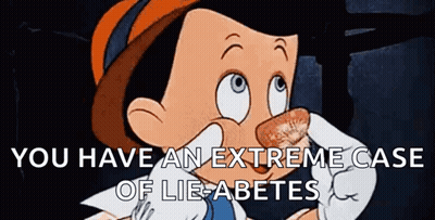 Cartoon Character With Fake Nose Says Lie-Abetes GIF
