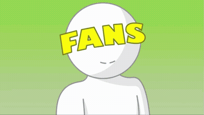 Cartoon Character With Fans On Face GIF