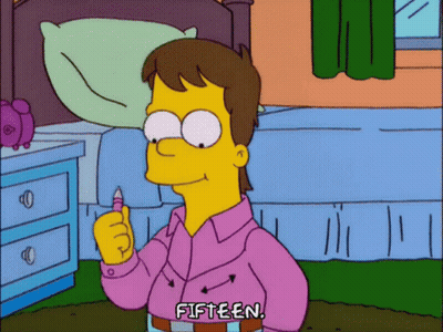 Cartoon Character With Fifteen On Shirt GIF
