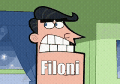 Cartoon Character With Filoni Written On Face GIF