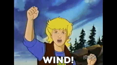 Cartoon Character With Fist In Air Wind GIF