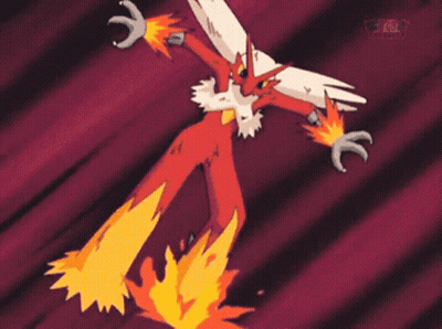 Cartoon Character With Flames From Feet GIF