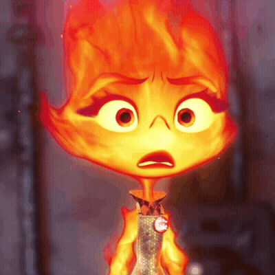 Cartoon Character With Flames On Head GIF