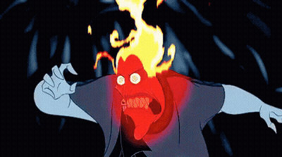 Cartoon Character With Flames On Head Saying Candy GIF