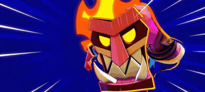 Cartoon Character With Flaming Head And Teeth GIF