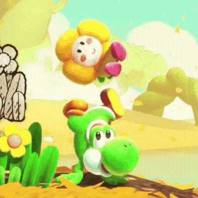 Cartoon Character With Flower On Head On Branch GIF