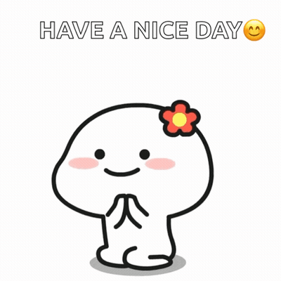 Cartoon Character With Flower Saying Have a Nice Day