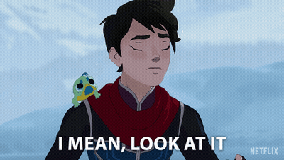 Cartoon Character With Frog Saying I Mean Look At It Netflix GIF