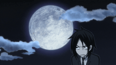 Cartoon Character With Full Moon Background GIF