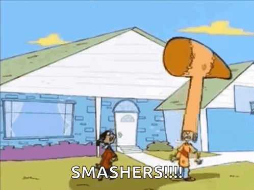 Cartoon Character With Giant Hammer GIF