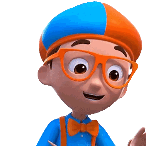 Cartoon Character With Glasses And Blue Hat Sticker