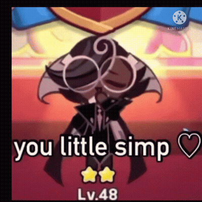 Cartoon Character With Glasses and Bow Tie Saying You Little Simp