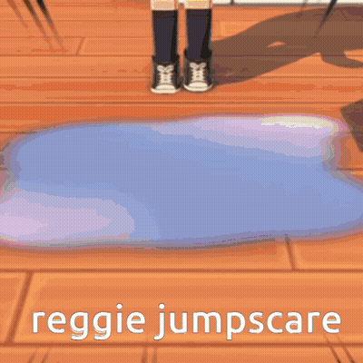 Cartoon Character With Glasses And Colorful Helmet Says Reggie Jumpscare GIF