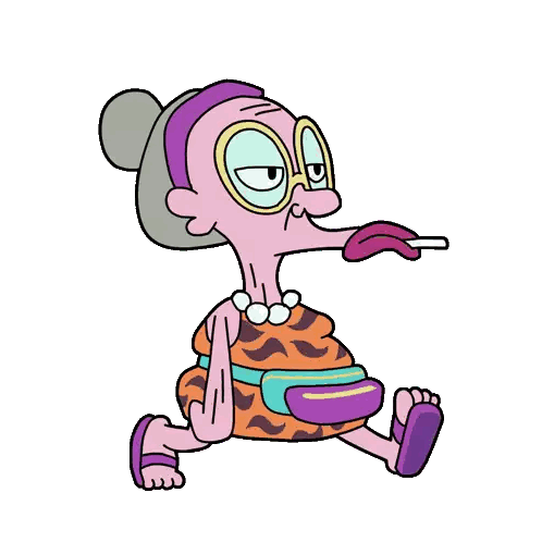 Cartoon Character With Glasses And Fanny Pack Sticker