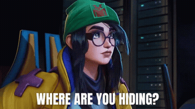 Cartoon Character With Glasses And Green Hat Says Where Are You Hiding GIF
