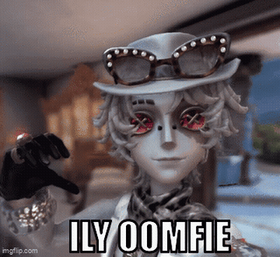 Cartoon Character With Glasses And Hat Saying Ily Oomfie GIF
