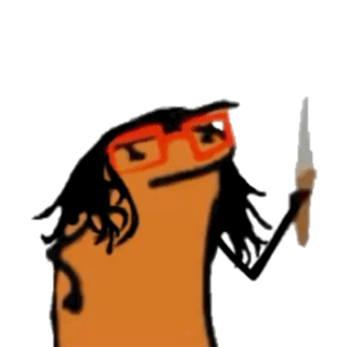 Cartoon Character With Glasses And Knife GIF