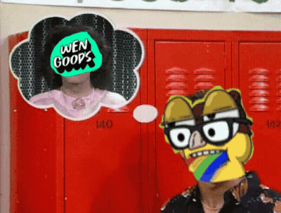 Cartoon Character With Glasses And Mask Saying Wen Goods GIF