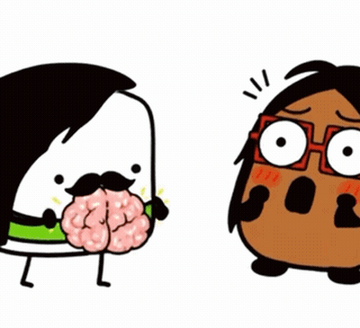 Cartoon Character With Glasses And Mustache Holding Brain GIF
