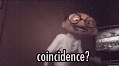 Cartoon Character With Glasses And Mustache Saying Coincidence GIF