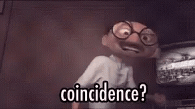 Cartoon Character With Glasses And Mustache Saying Coincidence GIF