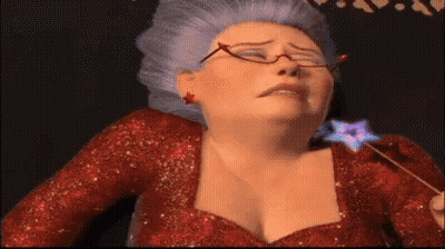 Cartoon Character With Glasses And Purple Hair Holding Wand GIF