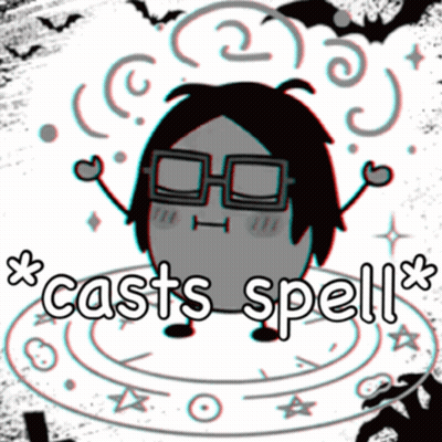 Cartoon Character With Glasses Casts Spell GIF