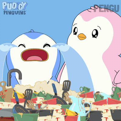 Cartoon Character With Glasses Cleaning Window GIF