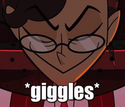 Cartoon Character With Glasses Giggles GIF