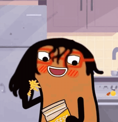 Cartoon Character With Glasses Holding Jar Of Honey GIF