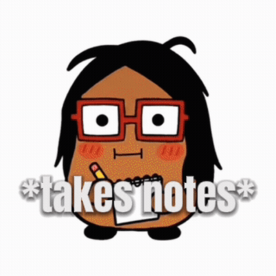 Cartoon Character With Glasses Holding Notepad And Pencil GIF