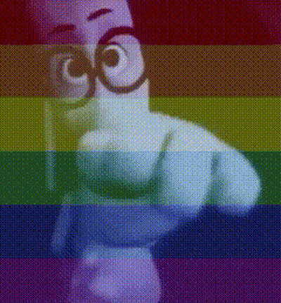Cartoon Character With Glasses Pointing GIF
