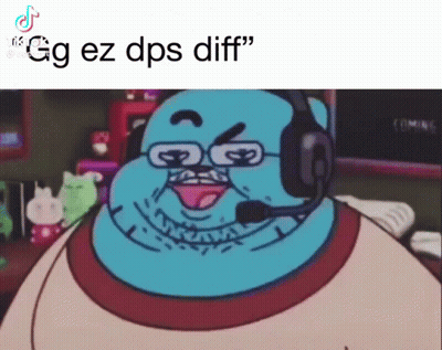 Cartoon Character With Glasses Saying GG EZ DPS Diff GIF
