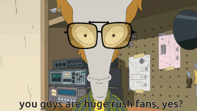Cartoon Character With Glasses Saying Huge Rush Fans GIF