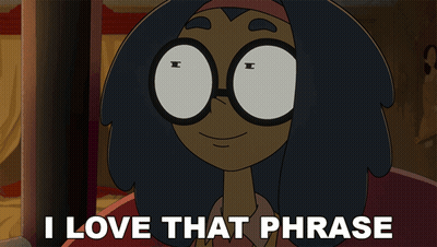 Cartoon Character With Glasses Says I Love That Phrase GIF