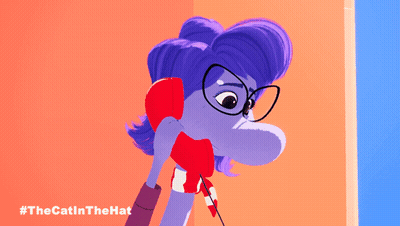 Cartoon Character With Glasses Talking On Red Phone GIF