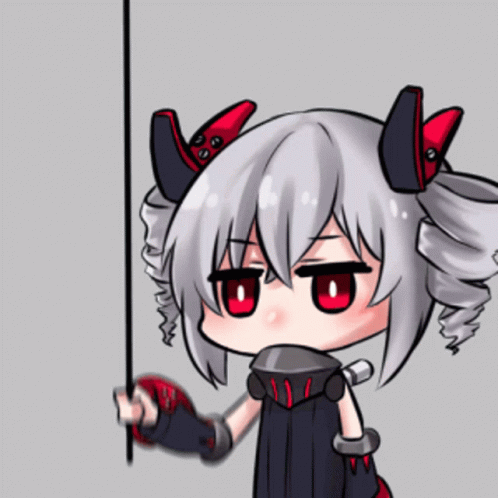 Cartoon Character With Gray Hair And Red Eyes GIF