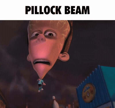 Cartoon Character With Green Beam And Pillock Beam GIF